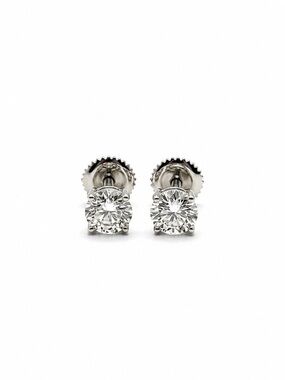 0.5ct Moissanite Stud Earrings 5mm 925 Sterling Silver Screwback
